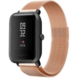 Strap-it Xiaomi Amazfit Bip Milanese band (rosé goud)