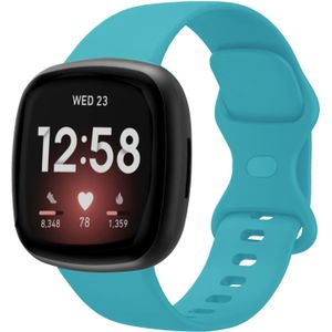 Strap-it Fitbit Versa 3 siliconen classic bandje (aqua)