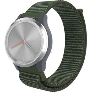 Strap-it Garmin Vivomove 3s nylon band - 39mm -donkergroen