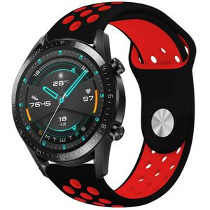 Strap-it Huawei Watch GT 2 sport band (zwart rood)
