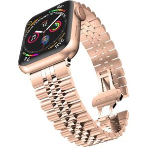 Strap-it Apple Watch Ultra Jubilee stalen band (rosé goud)