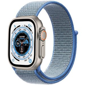 Strap-it Apple Watch Ultra nylon bandje (blauw)