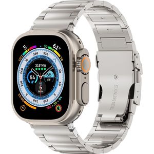 Strap-it Apple Watch H-Type titanium band (zilver)
