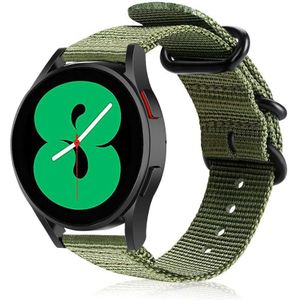Strap-it Samsung Galaxy Watch 4 - 44mm nylon gesp band (groen)