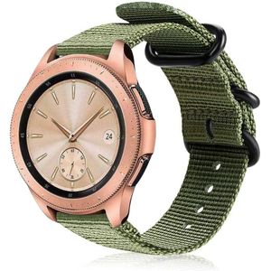 Strap-it Samsung Galaxy Watch 42mm nylon gesp band (groen)