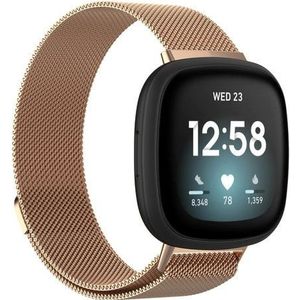 Strap-it Fitbit Sense Milanese band (rosé goud)