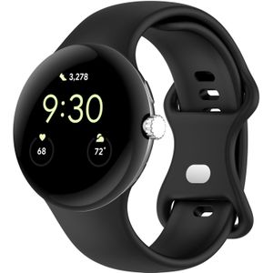 Strap-it Google Pixel Watch 1/2 Classic siliconen bandje (zwart)