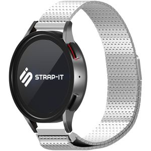 Strap-it Samsung Galaxy Watch 46mm luxe metalen mesh bandje (zilver)