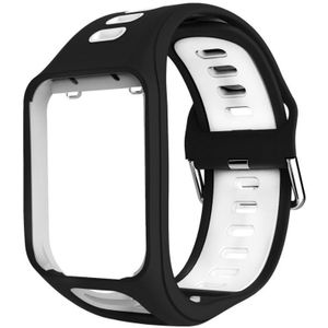 Strap-it TomTom Runner 3 sport gesp bandje (zwart/wit)