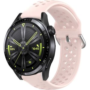 Strap-it Huawei Watch GT 3 46mm siliconen bandje met gaatjes (roze)