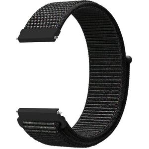 Strap-it Nylon horlogeband 20mm - universeel - zwart mix