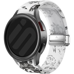Strap-it Transparent Flower Samsung Galaxy Watch 4 Classic 46mm magnetisch bandje