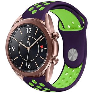 Strap-it Samsung Galaxy Watch 3 41mm sport band (paars/groen)