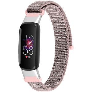 Strap-it Fitbit Luxe nylon bandje (roze)