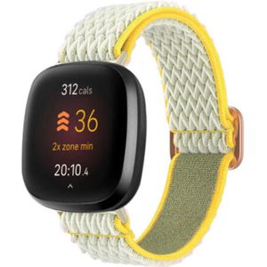 Strap-it Fitbit Versa 3 geweven bandje (sunshine)