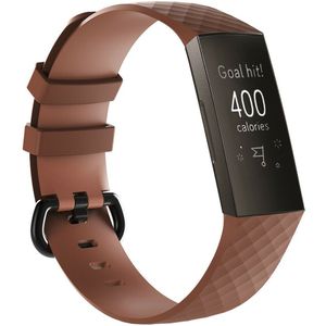 Strap-it Fitbit Charge 3 silicone band (bruin)