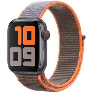 Strap-it Apple Watch nylon  band (bruin-oranje)