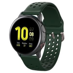 Strap-it Samsung Galaxy Watch Active siliconen bandje met gaatjes (legergroen)