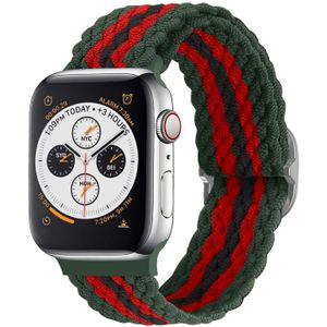 Strap-it Apple Watch verstelbaar geweven nylon bandje (rood/zwart/groen)