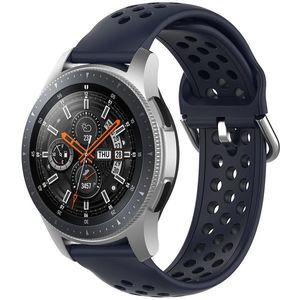 Strap-it Samsung Galaxy Watch 46mm siliconen bandje met gaatjes (donkerblauw)