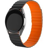 Strap-it Samsung Galaxy Watch 4 - 40mm magnetisch siliconen bandje (zwart/oranje)