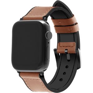 Strap-it Apple Watch leren hybrid gesp bandje (bruin)