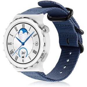 Strap-it Huawei Watch GT 3 Pro 43mm nylon gesp band (blauw)