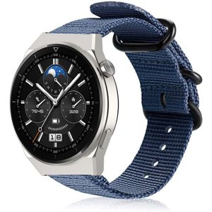 Strap-it Huawei Watch GT 3 Pro 46mm nylon gesp band (blauw)