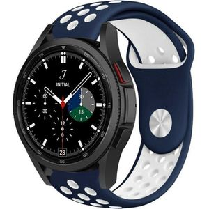Strap-it Samsung Galaxy Watch 4 Classic 42mm sport band (blauw/wit)