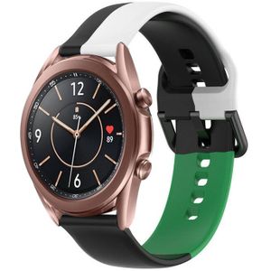 Strap-it Samsung Galaxy Watch 3 41mm triple sport band (zwart-wit-groen)