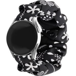 Strap-it Samsung Galaxy Watch 4 40mm scrunchie bandje (zwart mix)