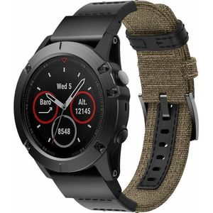 Strap-it Garmin Epix Gen 2 nylon hybrid bandje (beige)