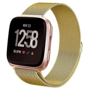 Strap-it Fitbit Versa Milanese band (goud)