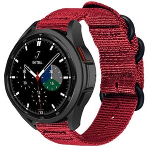 Strap-it Samsung Galaxy Watch 4 Classic 42mm nylon gesp band (rood)