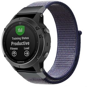 Strap-it Garmin Fenix 5x / 6x nylon band (blauw)