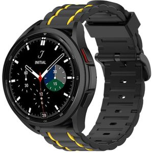 Strap-it Samsung Galaxy Watch 4 classic 42mm sport gesp band (zwart/geel)