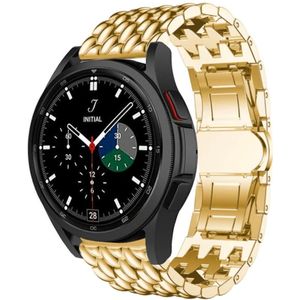 Strap-it Samsung Galaxy Watch 4 Classic 42mm stalen draak bandje (goud)