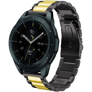 Strap-it Samsung Galaxy Watch stalen band 42mm (zwart/goud)