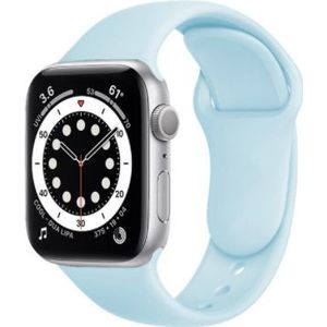 Strap-it Apple Watch 6 silicone band (lichtblauw)