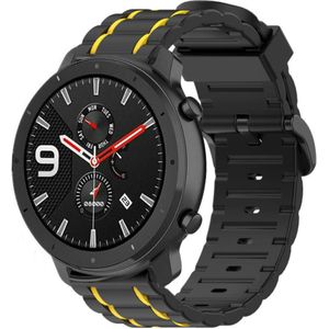 Strap-it Xiaomi Amazfit GTR sport gesp band (zwart/geel)