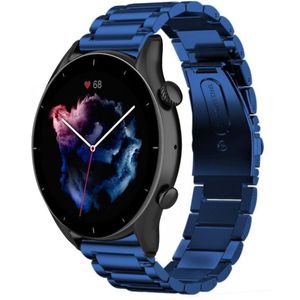 Strap-it Amazfit GTR 3 (Pro) stalen band (blauw)