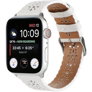 Strap-it Apple Watch leren bandje patroon (wit)