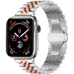 Strap-it Apple Watch Jubilee stalen band (zilver/rosé goud)