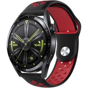 Strap-it Huawei Watch GT 3 46mm sport band (zwart/rood)