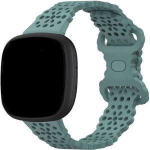 Strap-it Fitbit Versa 4 siliconen bandje met patroon (groen)