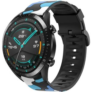 Strap-it Huawei Watch GT 2 42mm camouflage band (blauw)