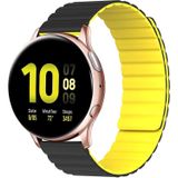 Strap-it Samsung Galaxy Watch Active magnetisch siliconen bandje (zwart/geel)