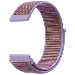 Strap-it Nylon horlogeband 22mm - universeel - lila