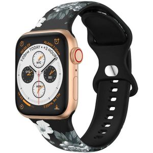 Strap-it Grey Flower Apple Watch bandje