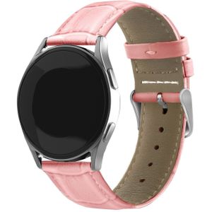 Strap-it Samsung Galaxy Watch 6 Classic 43mm leather crocodile grain bandje (zand roze)